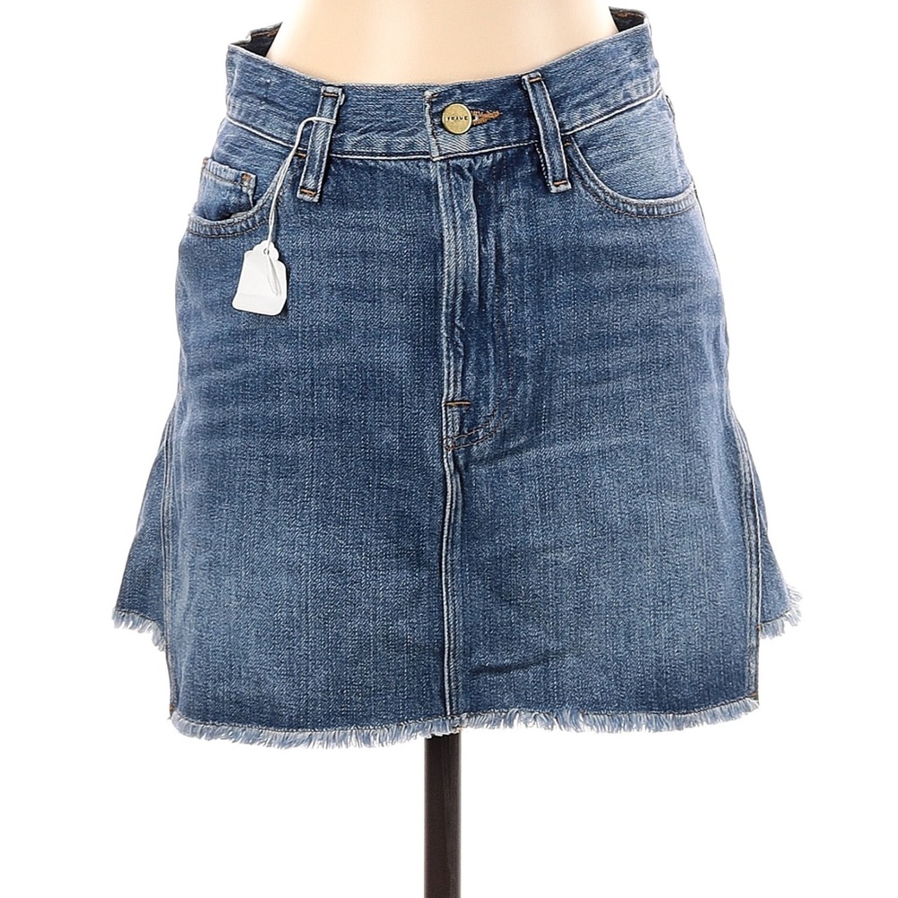Frame Denim Mini Shirt, Washed Denim, 100% Cotton, 5-Pocket Style, Size 27